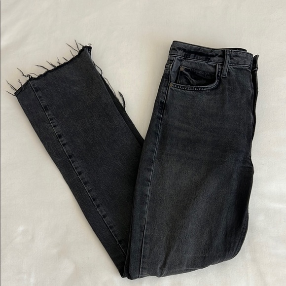 Zara Denim - Zara | black high rise jeans with side slits , size Eur 38 | usa 06